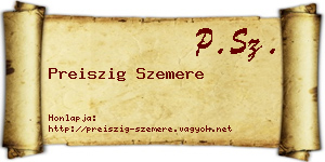Preiszig Szemere névjegykártya